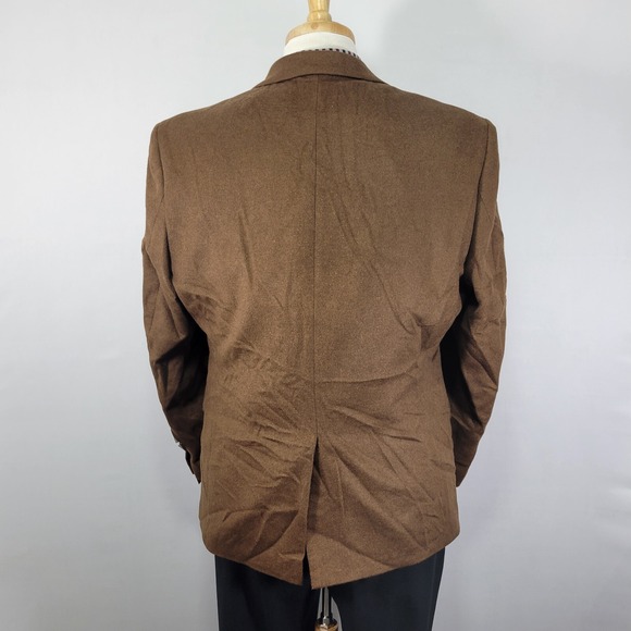 Michael Kors KIP‎ Men's Flannel Sport Coat Brown Silk Wool Cashmere Brown 42S - Picture 14 of 16